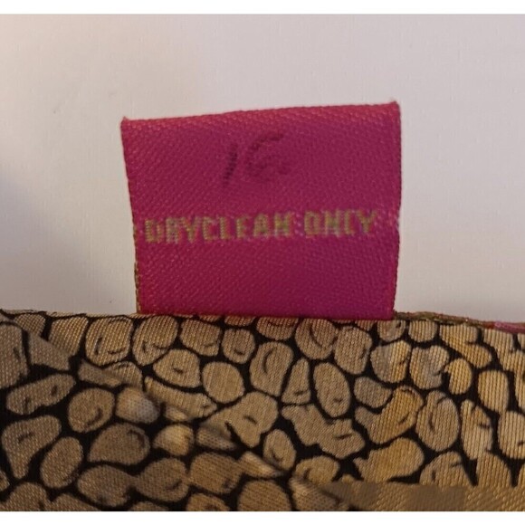 Sunny Leigh Silk Dress Pants Size 14 Beige Animal Print Retro Side Zipper - Picture 5 of 9